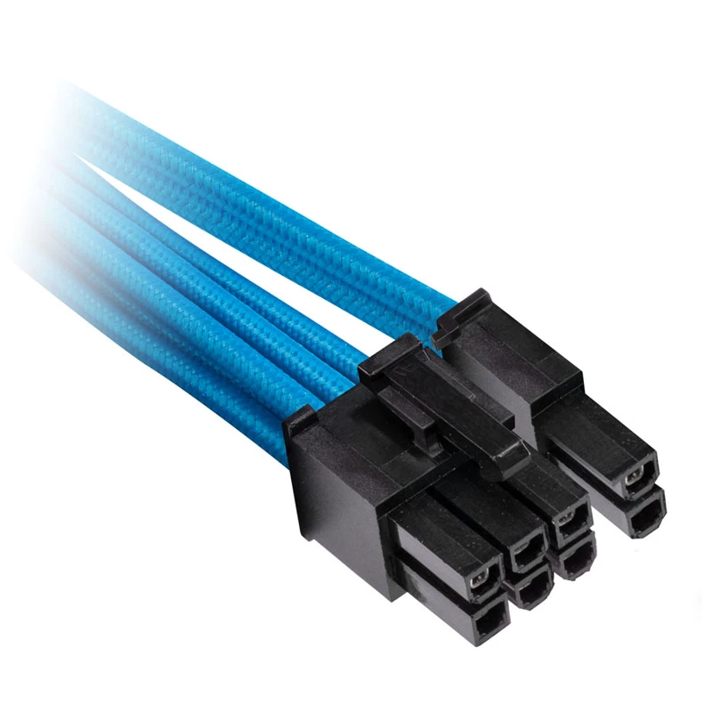 Corsair Premium Sleeved PCIe Dual-Cable, Doppelpack (Gen 4) - Blue