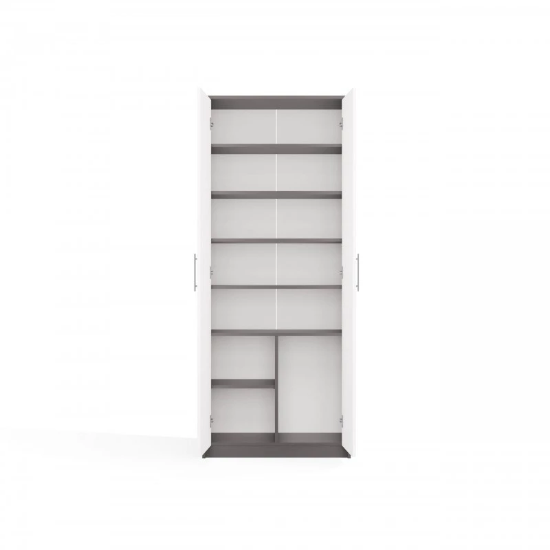 OLIV 2D CLOSED SHELVING UNIT, ANTHRACITE/WHITE SET