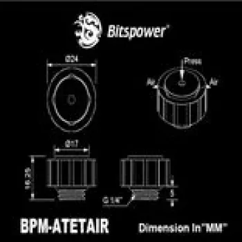 BitsPower manual air vent G1/4 inch AG, Arctic white