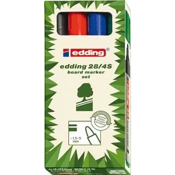 Permanent marker Fine tip Edding 28-E4 Black Blue Green Red