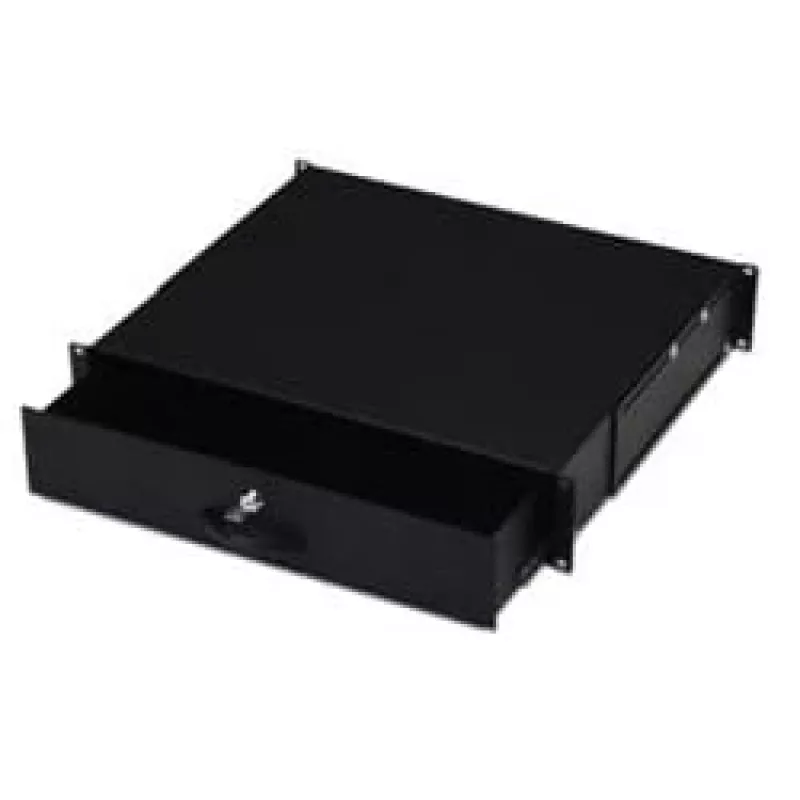 DIGITUS DN-19 KEY-2U-SW 2U Lockable Keyboard Drawer with Document Storage for 19 inch Racks, Black