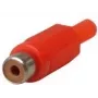 RCA Socket, Identifier Red, for Cable Diameter to 4 mm (10805B)