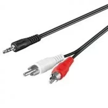 Wentronic Goobay 3,5mm-jack-/RCA-Adapter Cable HQ, Black, 1 m - jack 3,5 mm-Plug (3-Pin, Stereo) > 2x RCA-Plug (Audio left/right) (51648)