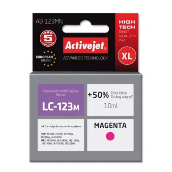 Activejet AB-123MN Ink (replacement for Brother LC123M/121M; Supreme; 10 ml; magenta)