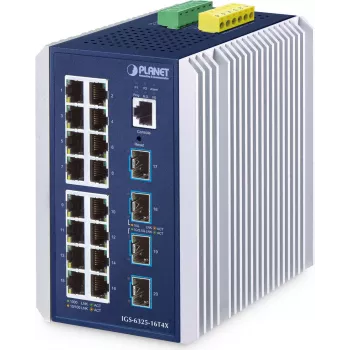Managed Switch PLANET IP30 Industrial L3 16-Port Gigabit Ethernet