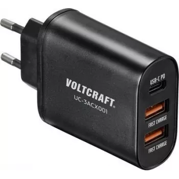 VOLTCRAFT UC-3ACX001 VC-12231145 USB-Charger Socket Outlet Ausgangsstrom (max.) 3000 mA 3 x USB, USB-C™ Socket (Power Delivery) (VC-12231145)