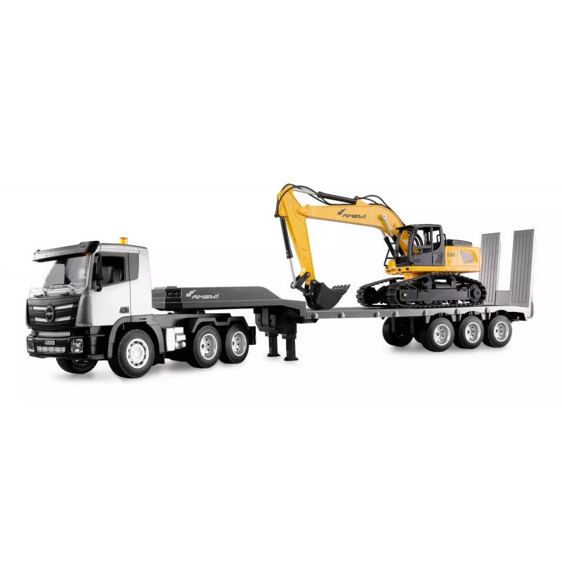 Amewi 2-in-1 Low Loader and Excavator Set G836E/G041E 1:24 RTR scale