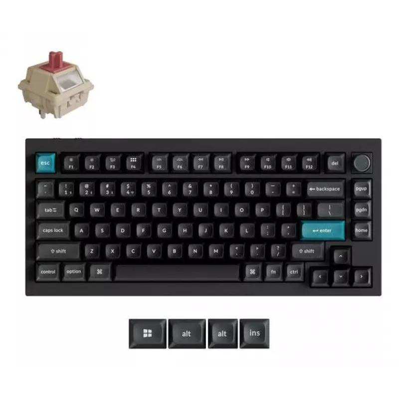 Mechanical Keyboard Keychron Q1 Ultra 8K — 75% layout, USB + RF Wireless + Bluetooth, RGB, Black