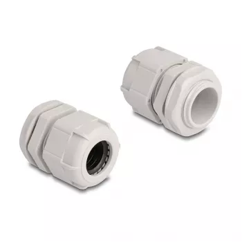Cable gland M25 DELOCK 10 pcs, plastic, grey