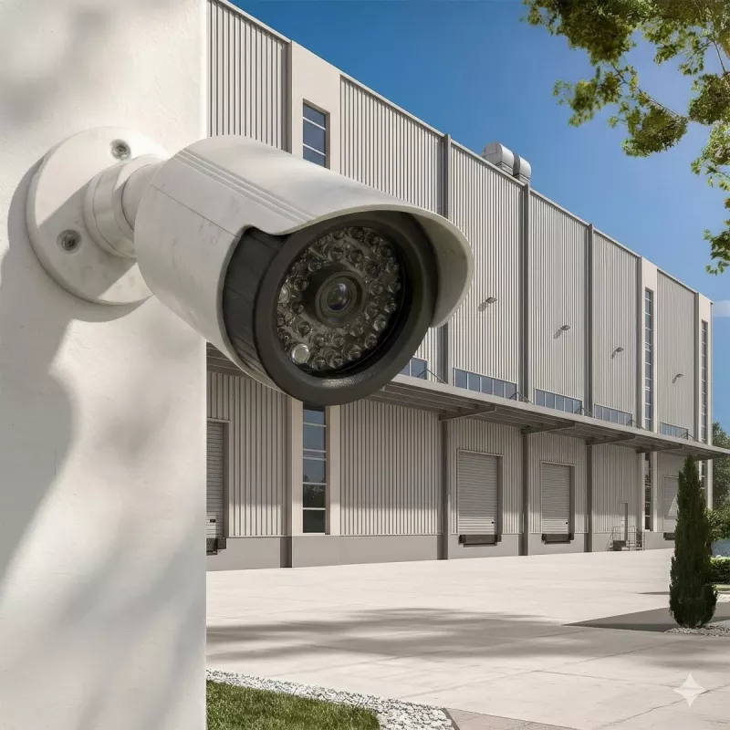 Dummy tube camera with IR LEDs, CEE IR1800 W — non-functional surveillance deterrent