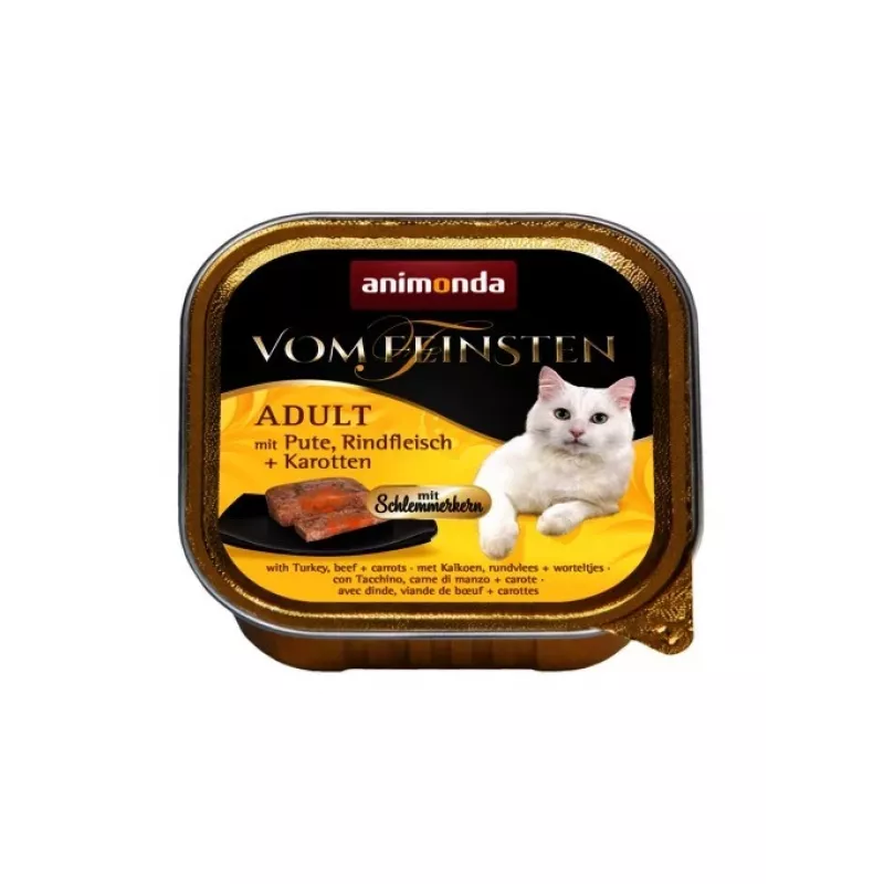 ANIMONDA Vom Feinsten Adult Turkey, beef and carrots - wet cat food - 100g