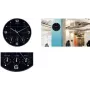 Wall Clock unilux ON TIME, Quartz, Ø 300 mm, black case, white numerals, seconds hand, plastic housing