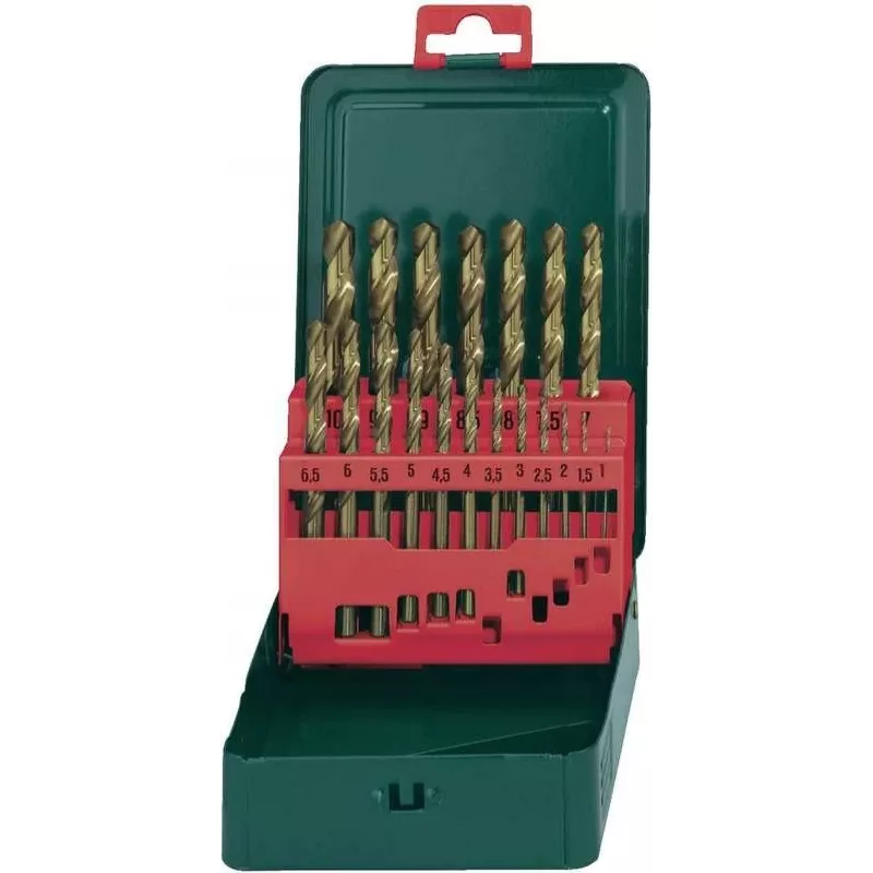 Drill bit set Metabo 627156000 — HSS, TiN coated, 19 pieces