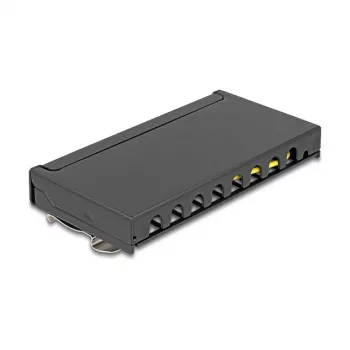 Patch panel DELOCK Mini Desktop RJ45 8-port Cat.6A shielded black for table, wall or DIN rail