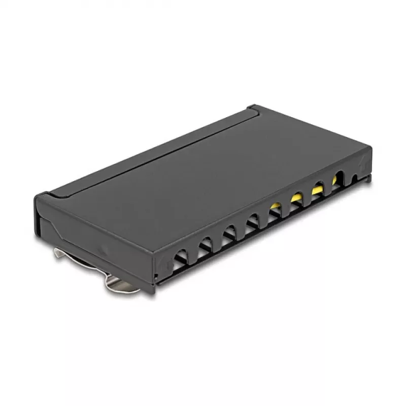 Patch panel DELOCK Mini Desktop RJ45 8-port Cat.6A shielded black for table, wall or DIN rail