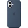 Silicone Case Apple iPhone 16 MagSafe Denim Cover Blue 6.1 inch