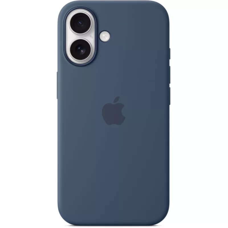Silicone Case Apple iPhone 16 MagSafe Denim Cover Blue 6.1 inch