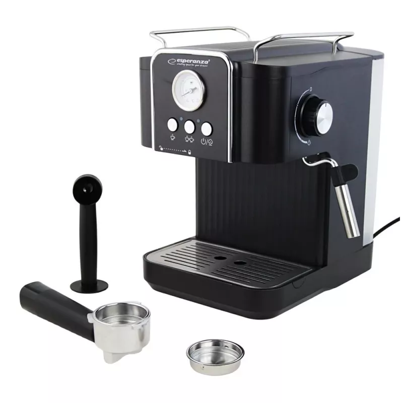 Espresso coffee machine ESPERANZA EKC010 — 1.8 L water tank, 850 W, 20 bar, built-in milk frother