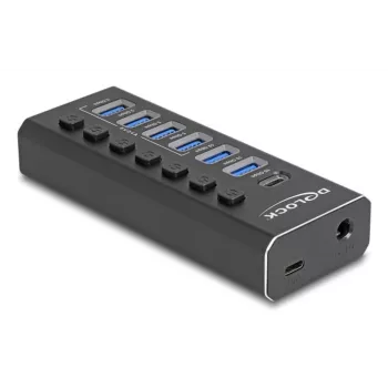 DeLOCK 64326 interface hub USB 3.2 Gen 2 (3.1 Gen 2) Type-C 10000 Mbit/s Black