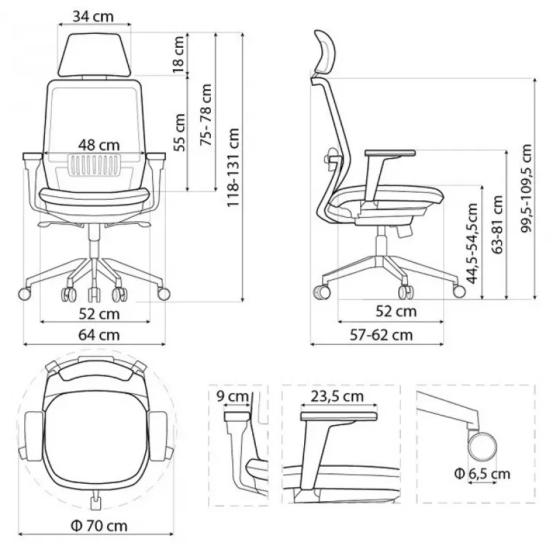 SPECTRUM ergonomic office chair black