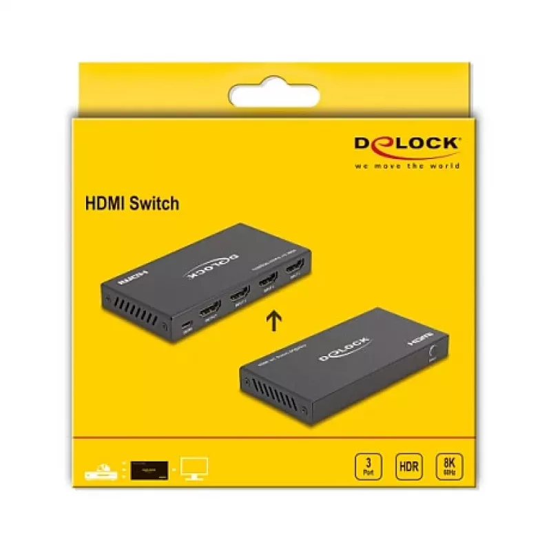 DeLOCK HDMI Switch 3 x HDMI in to 1 x HDMI out 8K 60 Hz