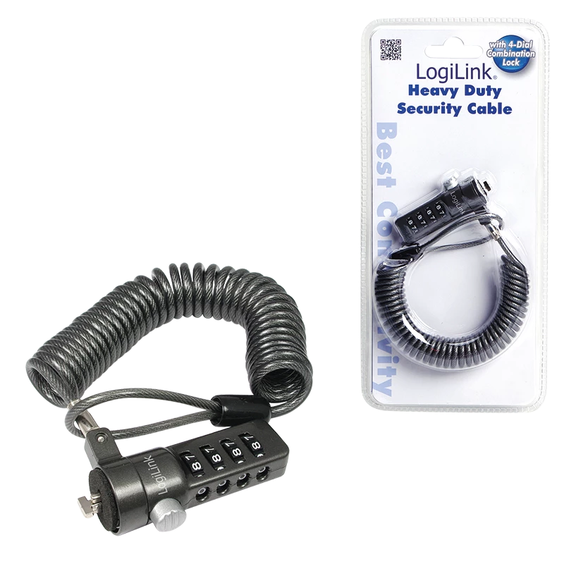 LogiLink NBS004 Cable Lock Black 1.8 M