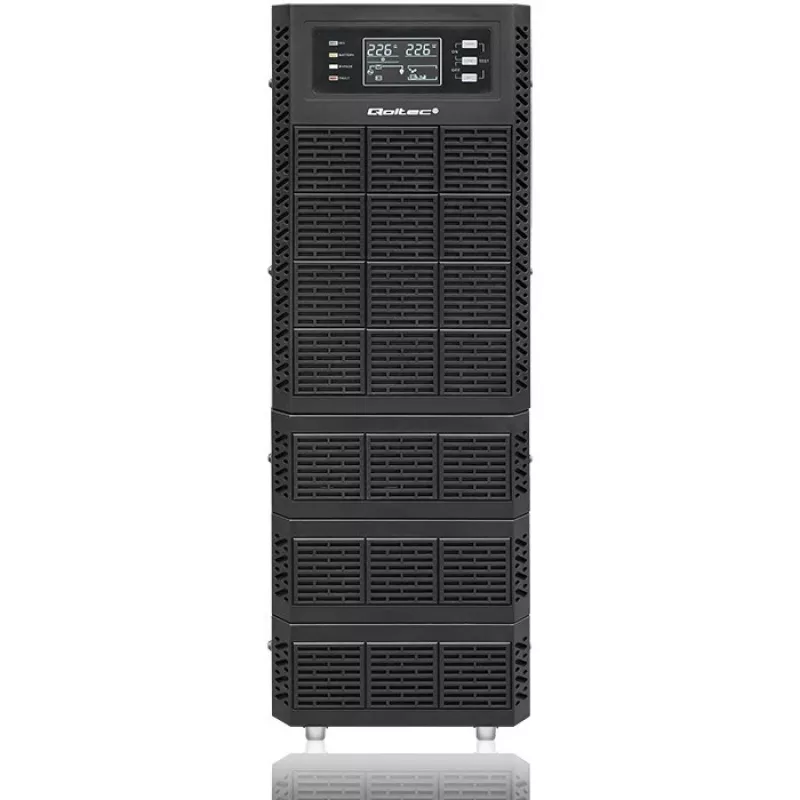 Qoltec 52284 Uninterruptible Power Supply UPS | 10kVA | 10000W | Power factor 1.0 | LCD | EPO | USB | On-line