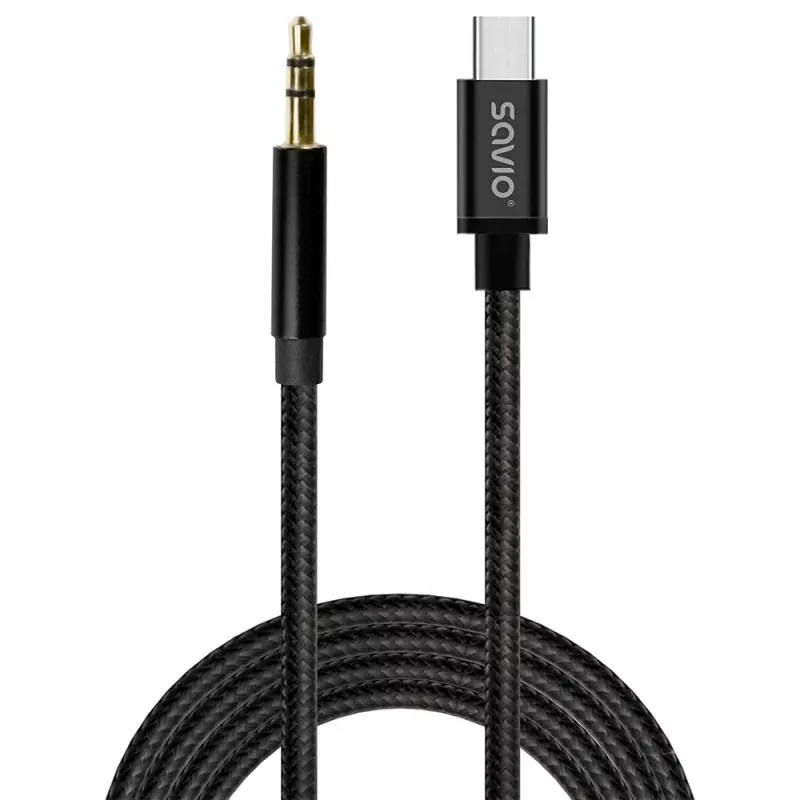 Audio Cable Savio CL-187 1m Black Male to Male