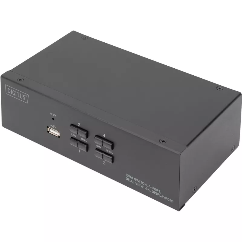 DIGITUS KVM Switch, 4 Port, Dual Display, 4K, DisplayPort®
