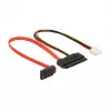 SATA Cable DeLOCK 0.3m SATAIII 7p + Floppy 4p/SATAIII 22p