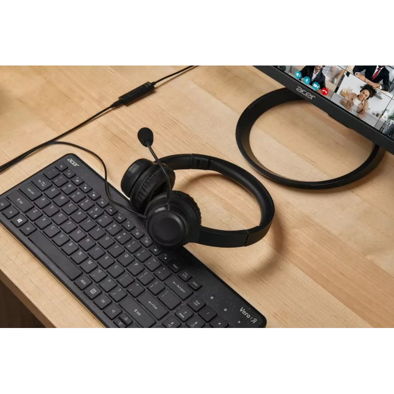 Wired Office Headset Acer AHW154 — stereo, 3.5mm jack, durable design