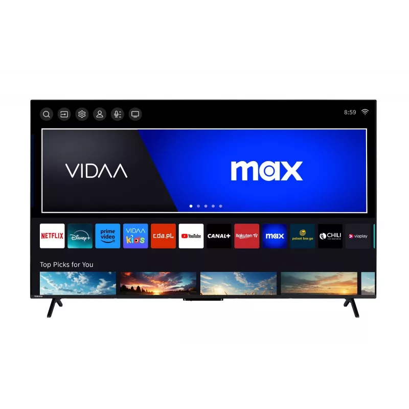 TV Toshiba 65UV2463DG 65 inch (165.1 cm) 4K Ultra HD DLED Smart TV, 3840×2160, VIDAA, Wi‑Fi, 300 cd/m², Black