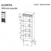 Cama 3 ALMERA bookcase 60x42x185 walnut/cashmere