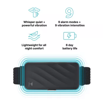 Homedics SS-WB100BK-WW WakeBand, Your Silent Alarm, Black