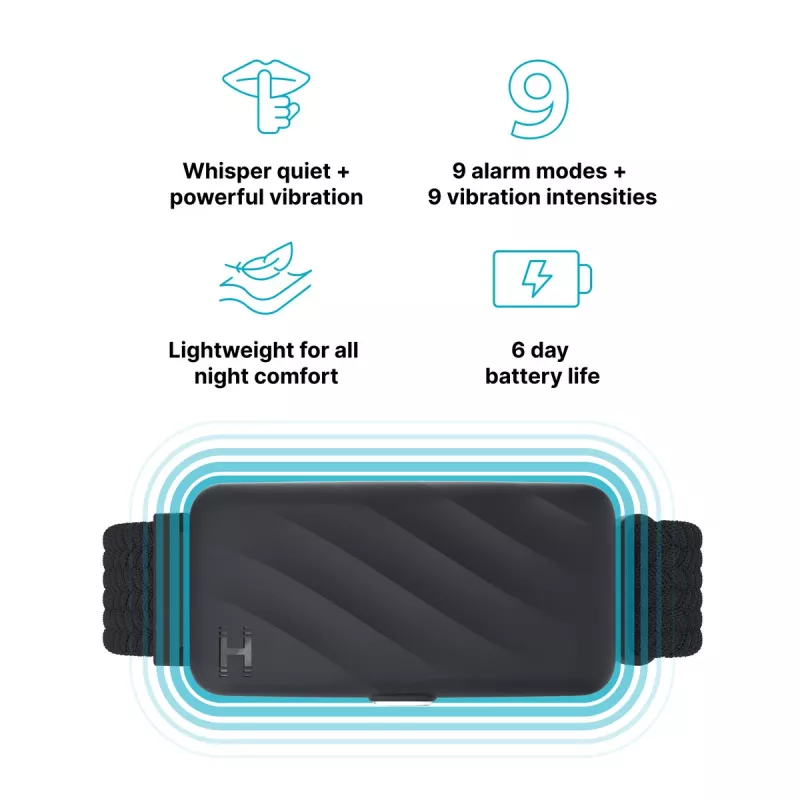 Homedics SS-WB100BK-WW WakeBand, Your Silent Alarm, Black