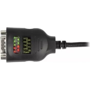 Delock USB Type-A to Serial DB9 Adapter with 9 LED RS-232 Tester - Serial Adapter - USB - RS-232 x 1 - Black (90497)