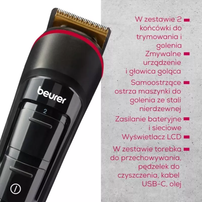 Beurer beard and stubble trimmer MN4 rechargeable precision cutting