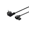 Power cable SAVIO CL-116 — 1.8 m, Black, angled power plug Type C to angled IEC C13, 3-core 0.5 mm²