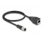 DeLOCK M12 Adapter Cable D-coded 4 pin male to RJ45 female 50 cm