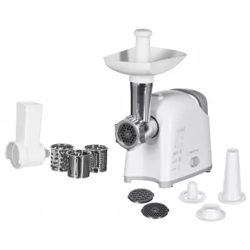 Meat grinder ESPERANZA EKM033, 2200 W, white, stainless steel blade, reverse, sausage horn, kebbe maker