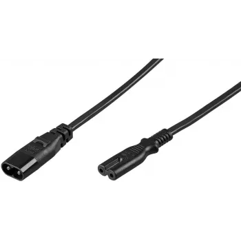 Wentronic IEC-60320-C8 to IEC-60320-C7 2m C8 Coupler to C7 Coupler Black (97201)
