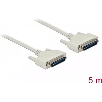 Serial cable DELOCK 84537, D-Sub 25 pin to D-Sub 25 pin, beige, 5 m