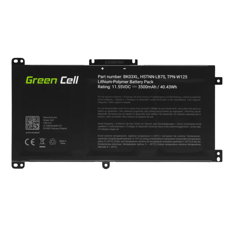GREEN CELL Battery BK03XL for HP Pavilion x360 14-BA 14-BA015NW 14-BA022NW 14-BA024NW 14-BA102NW 14-BA104NW