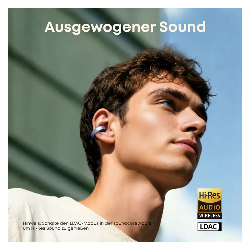 ANKER Soundcore AeroClip blue Open-Ear Clip-Earbuds Hi-Res Sound LDAC NC IP55 KI-gesttzte Telefonate