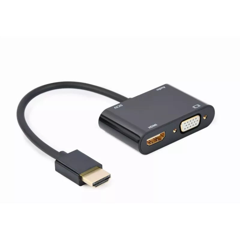HDMI to VGA adapter GEMBIRD A-HDMIM-HDMIFVGAF-01, HDMI male to VGA output, 0.15 m, black