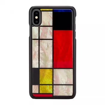 Smartphone case iKins for iPhone XS Max Mondrian Black – protective cover, hard shell