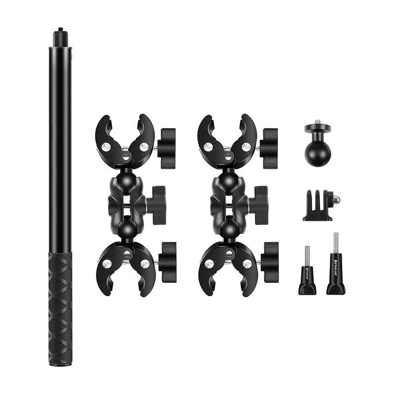 Mount for motorcycle and bicycle Puluz PU495B — two clamps and 150 cm extendable selfie stick