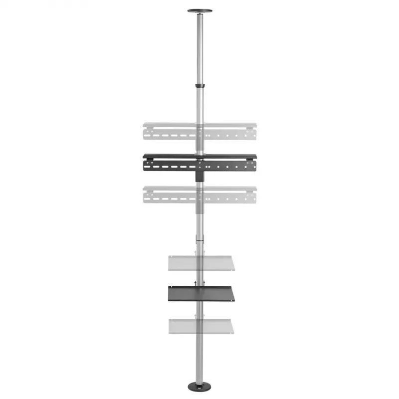 Maclean MC-791N Telescopic Floor-Ceiling TV Mount with Shelf, 37-70 inch, 30 kg
