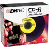 EMTEC Vinyl Look - 10 x CD-R - 700 MB (80 Min) 52x - Blue, Yellow, lilac, Green, pink - Slim Jewel Case