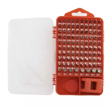 Manual screwdriver set GEMBIRD TK-SD-07 — 90-piece combination screwdrivers and bits, magnetic tips, red carrying case
